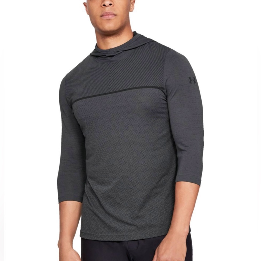 Under Armour 1322038 Men's 3/4 Sleeve Hooded Sweatshirt L Steel